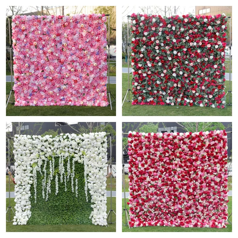 Mur de fleurs artificielles
