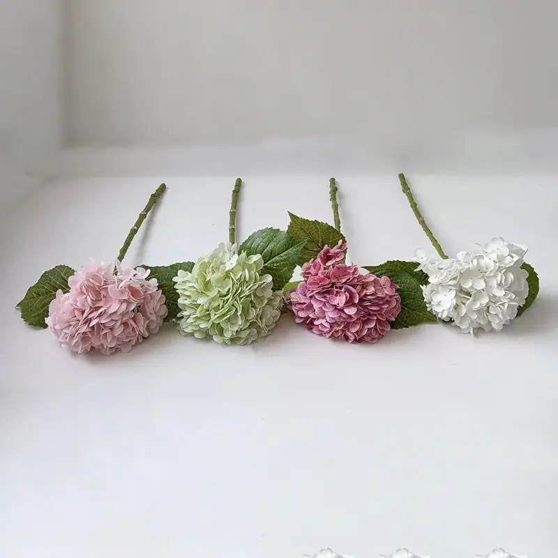 Single tige réel tactile hortensias artificiels